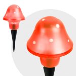 11704A LED-es szolár gombalámpa, piros színben, 11 cm