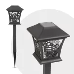   11714A Leszúrható szolár, pillangó, fekete, melegfehér LED