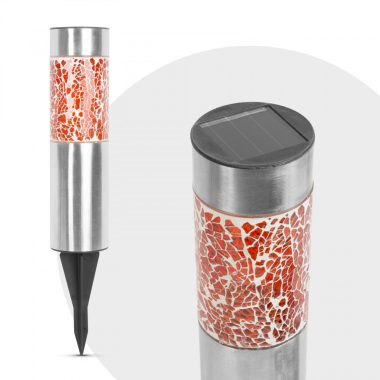 11716 Leszúrható fém szolár, melegfehér LED