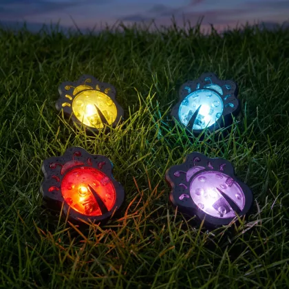   GARDEN OF EDEN 11732C Leszúrható LED szolár - katica - színes - fekete - műanyag - 9 x 9 x 8,5 cm