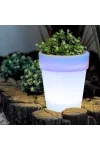 GARDEN OF EDEN 11739 Szolár virágcserép - 4 hidegfehér LED - 16,5 x 19 cm