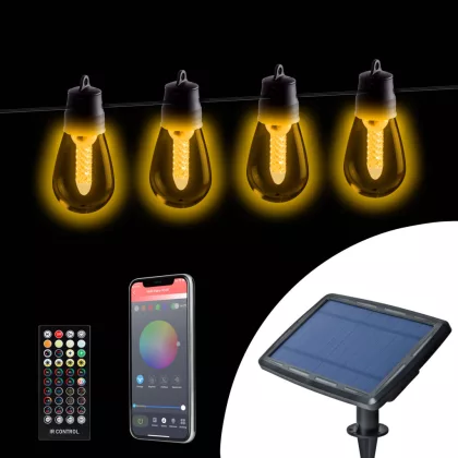 GLOBIZ 11744 Smart szolár fényfüzér - 25 db fehér LED - állítható színhőmérséklet - 13,6 m - bluetooth GLOBIZ 11744 Smart szolár fényfüzér - 25 db fehér LED - állítható színhőmérséklet - 13,6 m - bluetooth