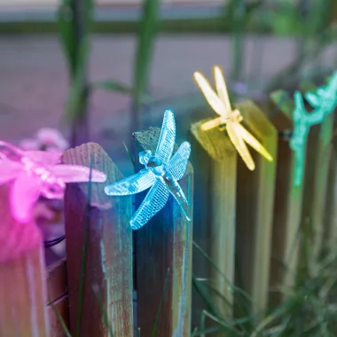 11758B Szolár fényfüzér - szitakötő - 2,9 m - 10 RGB LED
