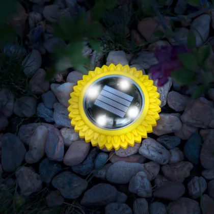   11767B Leszúrható szolár lámpa - sárga - 115 x 23 mm - SMD hidegfehér LED