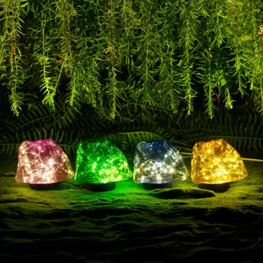 GARDEN OF EDEN 11768B Leszúrható szolár lámpa - kavics forma - színes - 140 x 120 x 120 mm - melegfehér LED GARDEN OF EDEN 11768B Leszúrható szolár lámpa - kavics forma - színes - 140 x 120 x 120 mm - melegfehér LED