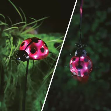 GARDEN OF EDEN 11771A Szolár lámpa - katicabogár - leszúrható / csipeszes - piros - 15 x 7 x 16 cm - 6 LED GARDEN OF EDEN 11771A Szolár lámpa - katicabogár - leszúrható / csipeszes - piros - 15 x 7 x 16 cm - 6 LED