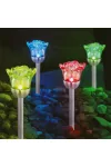 GARDEN OF EDEN 11774 Szolár lámpa - leszúrható - rózsa - 1 RGB LED - 8 x 36,5 cm