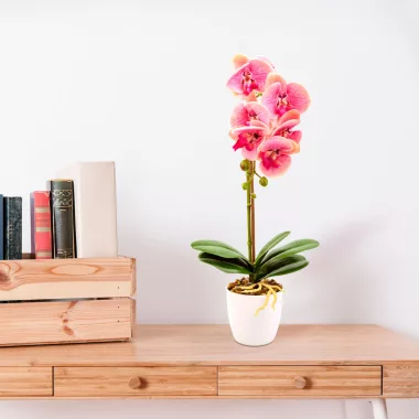 GLOBIZ 11901A Műnövény dekoráció - orchidea - rózsaszín - 48 cm GLOBIZ 11901A Műnövény dekoráció - orchidea - rózsaszín - 48 cm