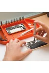 Handy 11985A Gumi szerszámos tálca tárolórekeszekkel bitfejtartóval - 27,5 x 14,5 x 2,5 cm