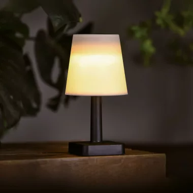 GARDEN OF EDEN 13006 Szolár asztali lámpa - fehér - melegfehér LED - műanyag - 23 x 12 cm
