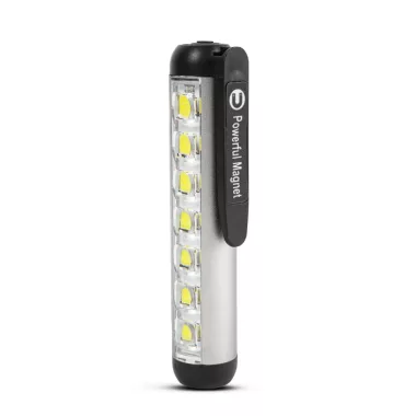 18580A LED-es zseblámpa - munkalámpa móddal - 400 mAh akkumulátor - XPE + 7 x SMD LED - 500 lm - IP55 - ezüst