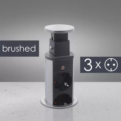   20430B Rejtett elosztó szálcsiszolt 3-a, 230 V, 16 A, 3 x 1,5 mm²