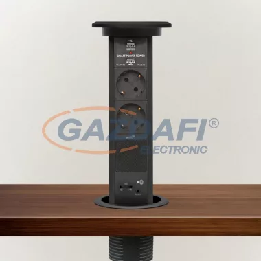 20450BB motoros rejtett elosztó bluetooth-os 2-es + 2 USB, 230V AC (50 Hz), 16A, 3 x 1,5 mm² C19