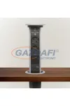 20450BS motoros rejtett elosztó bluetooth-os, 2-es + 2 USB, ezüst, 230V AC (50 Hz), 16A, 3 x 1,5 mm² C19