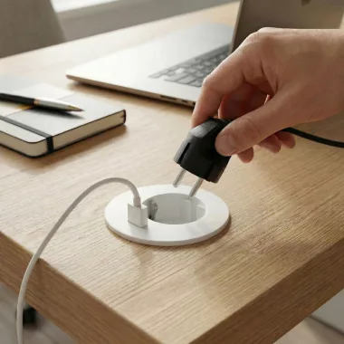 Delight 20461WH Rejtett - beépíthető konnektor + USB - Fehér