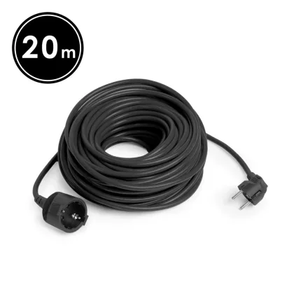 20502BK Lengő hosszabbító fekete - 3 x 1,5 mm2 - 20 m