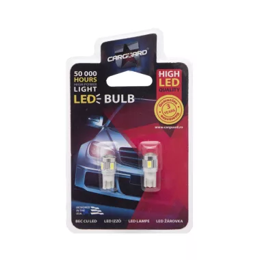 CARGUARD 50948 Bec LED, T10 2,5W 180Lm 6000K, 2 buc