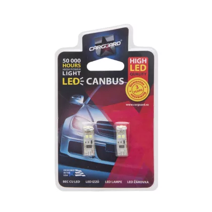 CARGUARD 50954 LED izzó, T10 3W 56Lm 6000K, 2 db