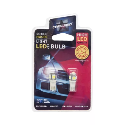 CARGUARD 50973 LED izzó, T10, 1,25W 90Lm 6000K, 2 db