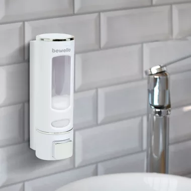 Bewello 51118A Szappanadagoló - kézzel működtethető - 400 ml - falra szerelhető - fehér Bewello 51118A Szappanadagoló - kézzel működtethető - 400 ml - falra szerelhető - fehér