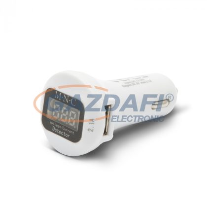   DELIGHT 55054WH Autós adapter dupla USB töltővel, feszültségmérővel és árammérővel - fehér