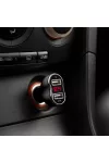 MNC 55055BK Szivargyújtó adapter - 2 x USB - 2,4 A - fekete, feszültségmérővel és árammérővel