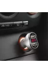 MNC 55055WH Szivargyújtó adapter - 2 x USB - 2,4 A - fehér, feszültségmérővel és árammérővel
