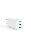 Delight 55060 Hálózati adapter - 65W - 3A - 2xType-C, 1xUSB-A - 110-240V - fehér