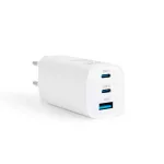   Delight 55060 Hálózati adapter - 65W - 3A - 2xType-C, 1xUSB-A - 110-240V - fehér