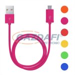   DELIGHT 55440 Adatkábel - micro-USB - műanyag bevonat - 6 szín