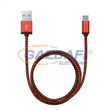 DELIGHT 55441 Adatkábel - micro-USB - szövet bevonat - 4 szín