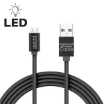  Delight 55442M-BK Adatkábel - MicroUSB - 1A - LED - fekete - 1 m