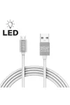 Delight 55442M-WH Adatkábel - MicroUSB - 1A - LED - ezüst - 1 m Delight 55442M-WH Adatkábel - MicroUSB - 1A - LED - ezüst - 1 m
