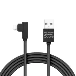   Delight 55444M-BK Adatkábel - MicroUSB - 2A - 90° - fekete - 2 m