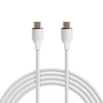   DELIGHT 55554WH-1 Adatkábel - Type-C / Type-C - fehér - 1 m - 3 A - 60 W