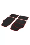 Carguard 55834B Univerzális textil autószőnyeg szett - 64 x 44 cm / 44 x 29 cm - fekete, piros