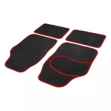 Carguard 55834B Univerzális textil autószőnyeg szett - 64 x 44 cm / 44 x 29 cm - fekete, piros