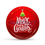 Karácsonyi tálca - fém - 31 cm piros