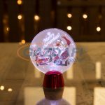   Karácsonyi asztali LED dekor - fényes talppal - mikulás - 11 cm