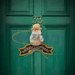 Karácsonyi ajtódísz - mikulás - 16 x 20 cm