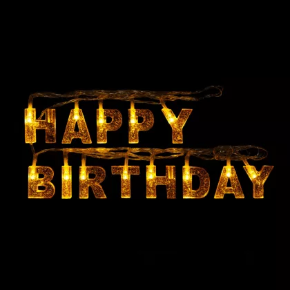 FAMILY 56529B Születésnapi LED-es fényfüzér - "Happy Birthday" - 13 LED - 2 x AA - 2 m FAMILY 56529B Születésnapi LED-es fényfüzér - "Happy Birthday" - 13 LED - 2 x AA - 2 m