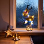   Family Christmas 56530C LED-es PVC ablakdekor - rénszarvas - 28 x 17 cm - melegfehér - 3 x AAA