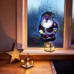   Family Christmas 56530E LED-es PVC ablakdekor - mikulás - 27 x 17 cm - melegfehér - 3 x AAA
