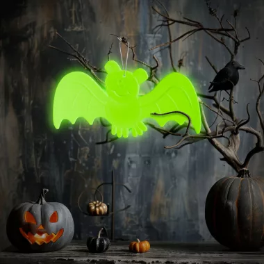 FAMILY 56544A Halloween-i foszforeszkáló dekoráció - denevér - 20 x 10 cm FAMILY 56544A Halloween-i foszforeszkáló dekoráció - denevér - 20 x 10 cm