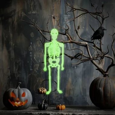 FAMILY 56545A Halloween-i foszforeszkáló dekoráció - csontváz - 32 x 11 cm FAMILY 56545A Halloween-i foszforeszkáló dekoráció - csontváz - 32 x 11 cm