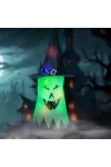 FAMILY 56569E Halloween-i LED dekor - szellem - zöld - 10 színes LED - akasztható - 2 x 2032 - 75 x 35 cm FAMILY 56569E Halloween-i LED dekor - szellem - zöld - 10 színes LED - akasztható - 2 x 2032 - 75 x 35 cm
