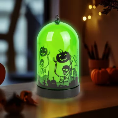 FAMILY 56570B Halloween-i LED dekor - zöld - 3 x AAA - 8 x 12,5 cm