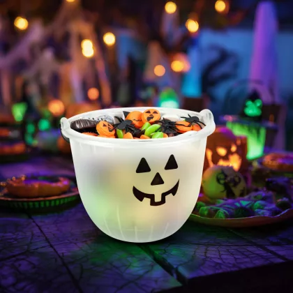 GLOBIZ 56577 Halloween-i dekoráció - vödör - 2 féle - 20 x 16 cm GLOBIZ 56577 Halloween-i dekoráció - vödör - 2 féle - 20 x 16 cm