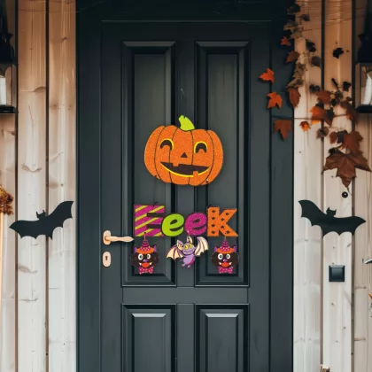   GLOBIZ 56581 Halloween-i dekoráció - tök  - akasztható - 45 x 23 cm