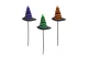 GLOBIZ 56593 Halloween-i dekoráció szett - boszorkánykalap - leszúrható - 20 x 7 cm - 3 db / csomag